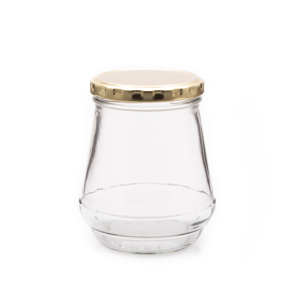 Consol 375ml Glass Jar Conical Gold Cap - BN0344