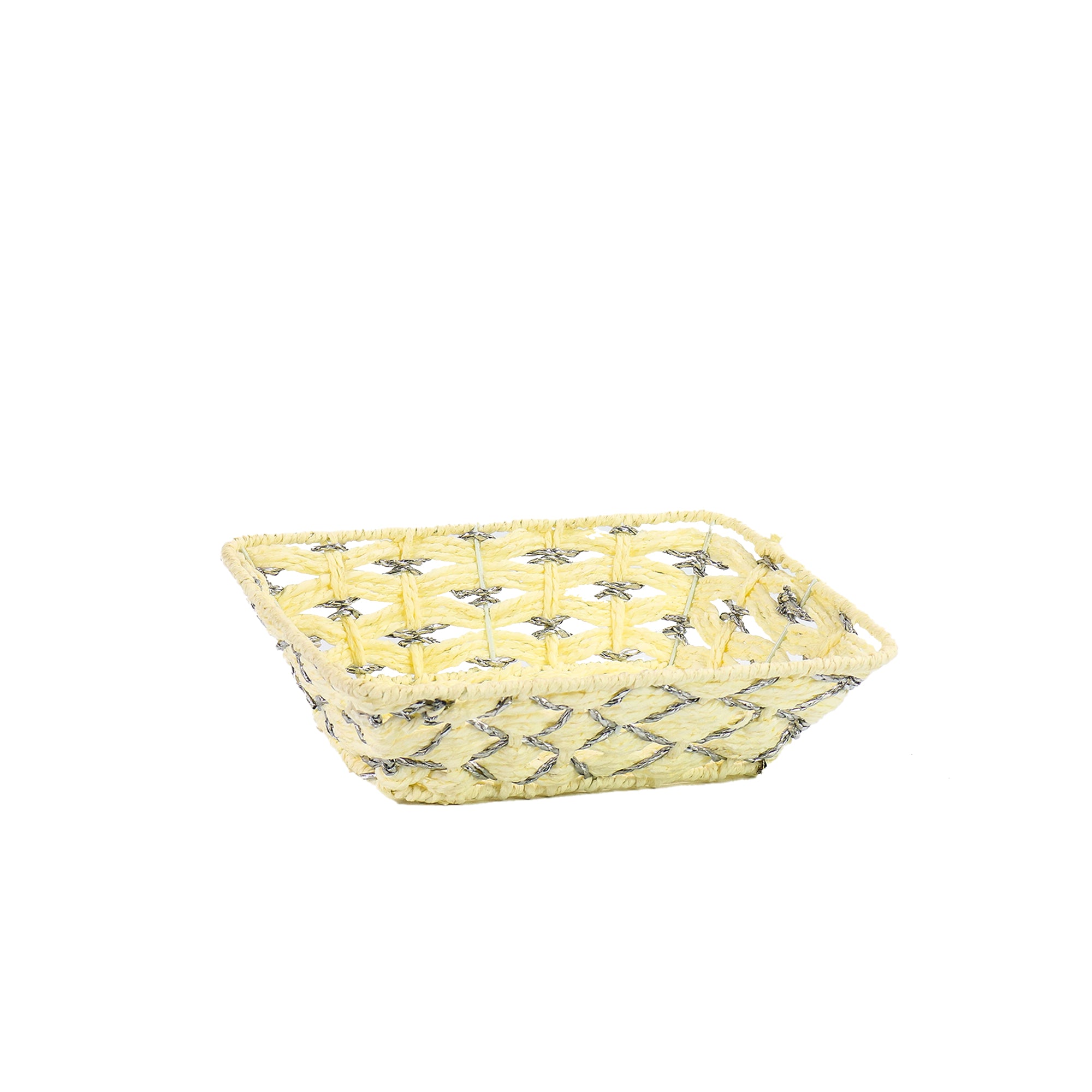 Plastic Woven Fruit Serving Tray Basket Small 23X30X8.5CM 017