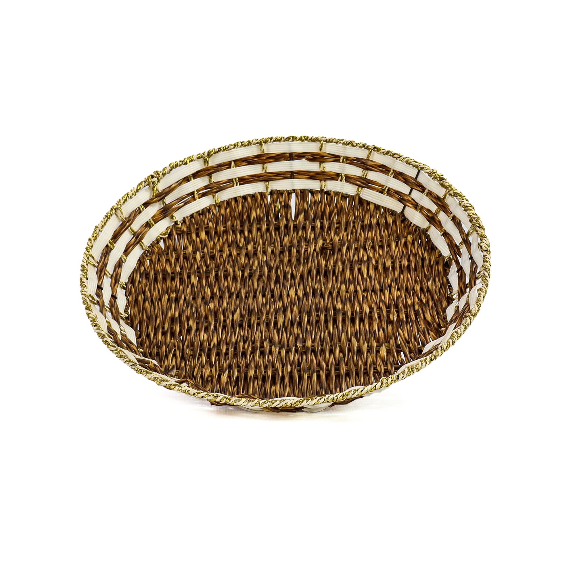 Plastic Woven Fruit Serving Tray Basket 40cm 021