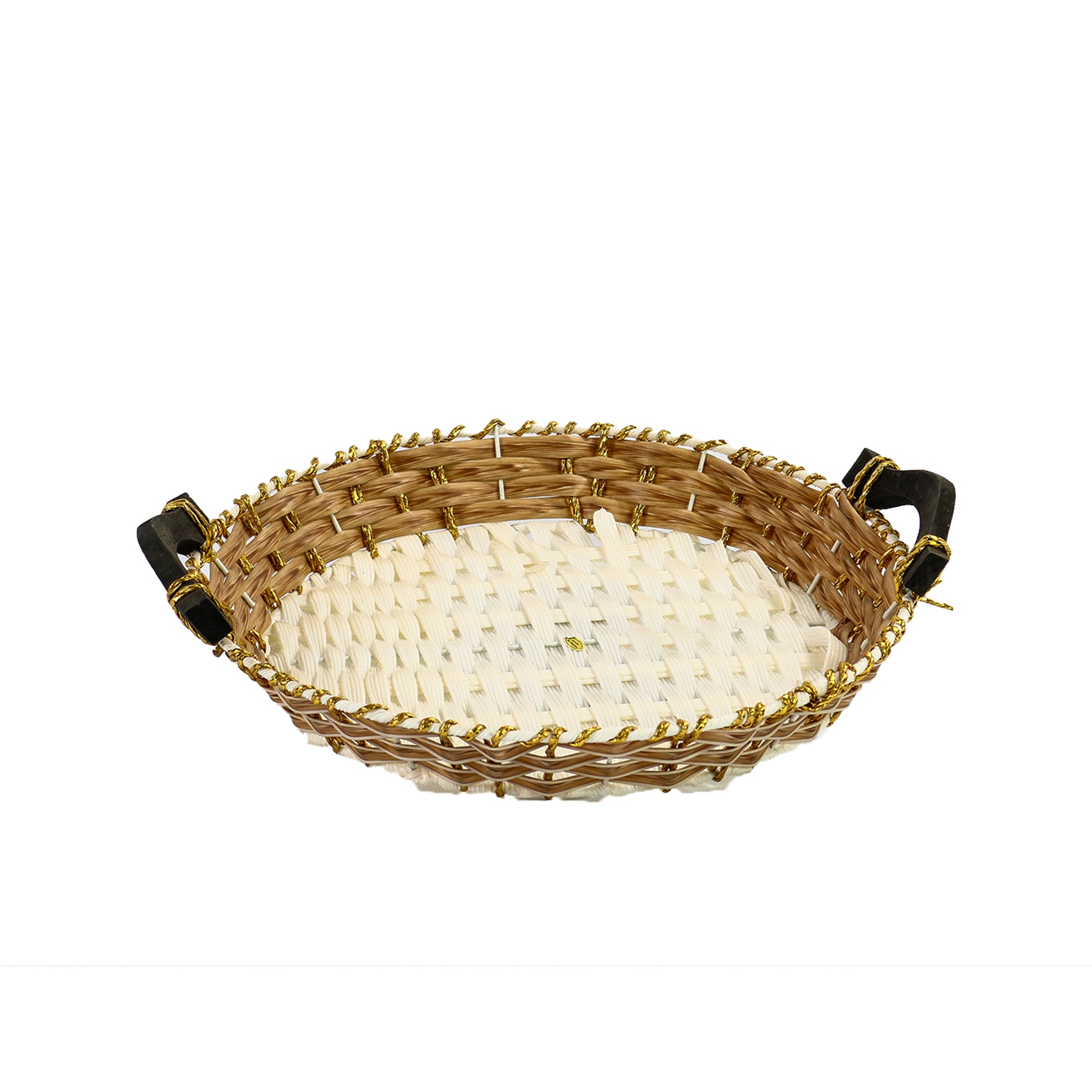 Plastic Woven Fruit Serving Tray Basket 35cm 024