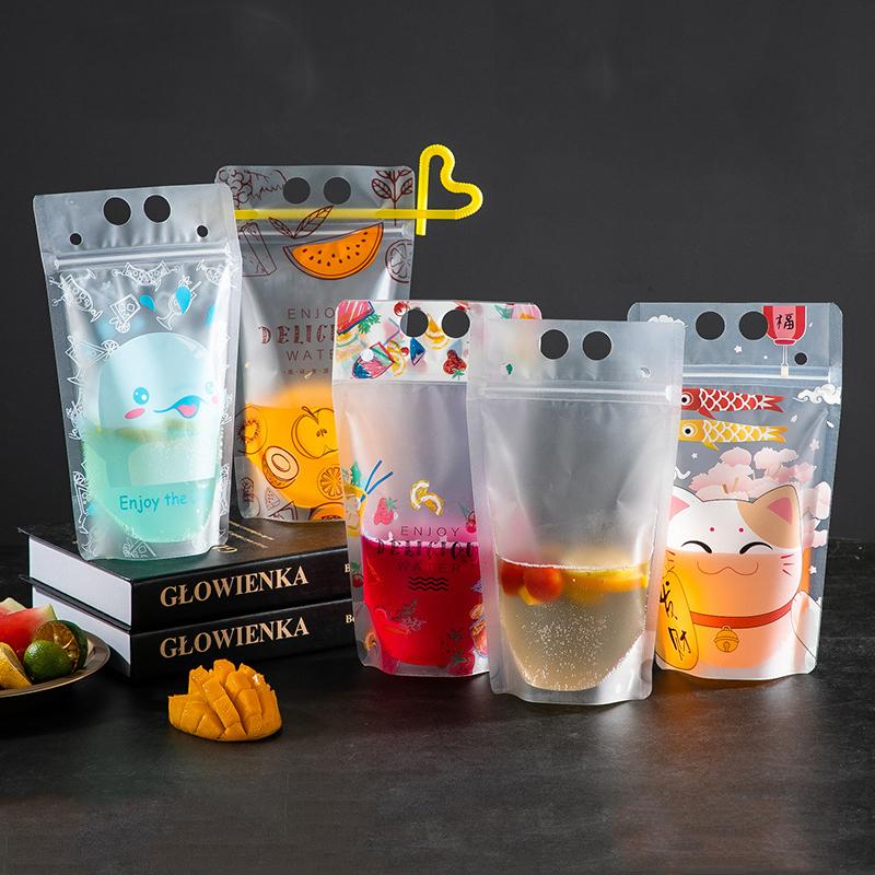 500ml Stand-Up Drink Pouches 13x23x4cm Reusable 100mic