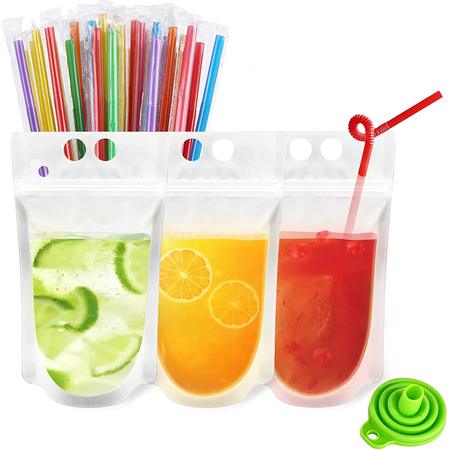 500ml Reusable Stand-Up Drink Pouches 13x23x4cm 100microns 1pc