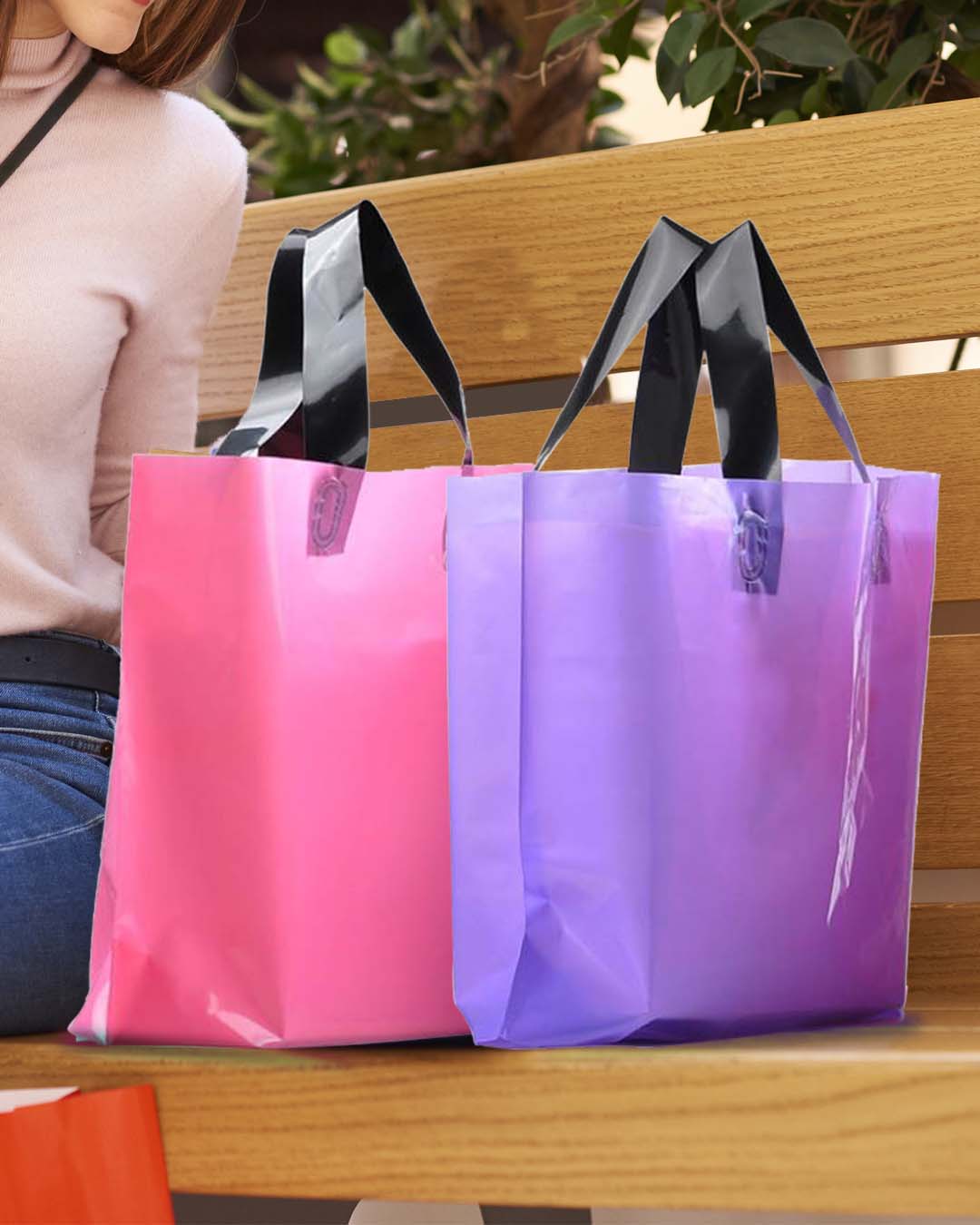 Plastic Boutique Shopping Bags 35x25cm 120mic