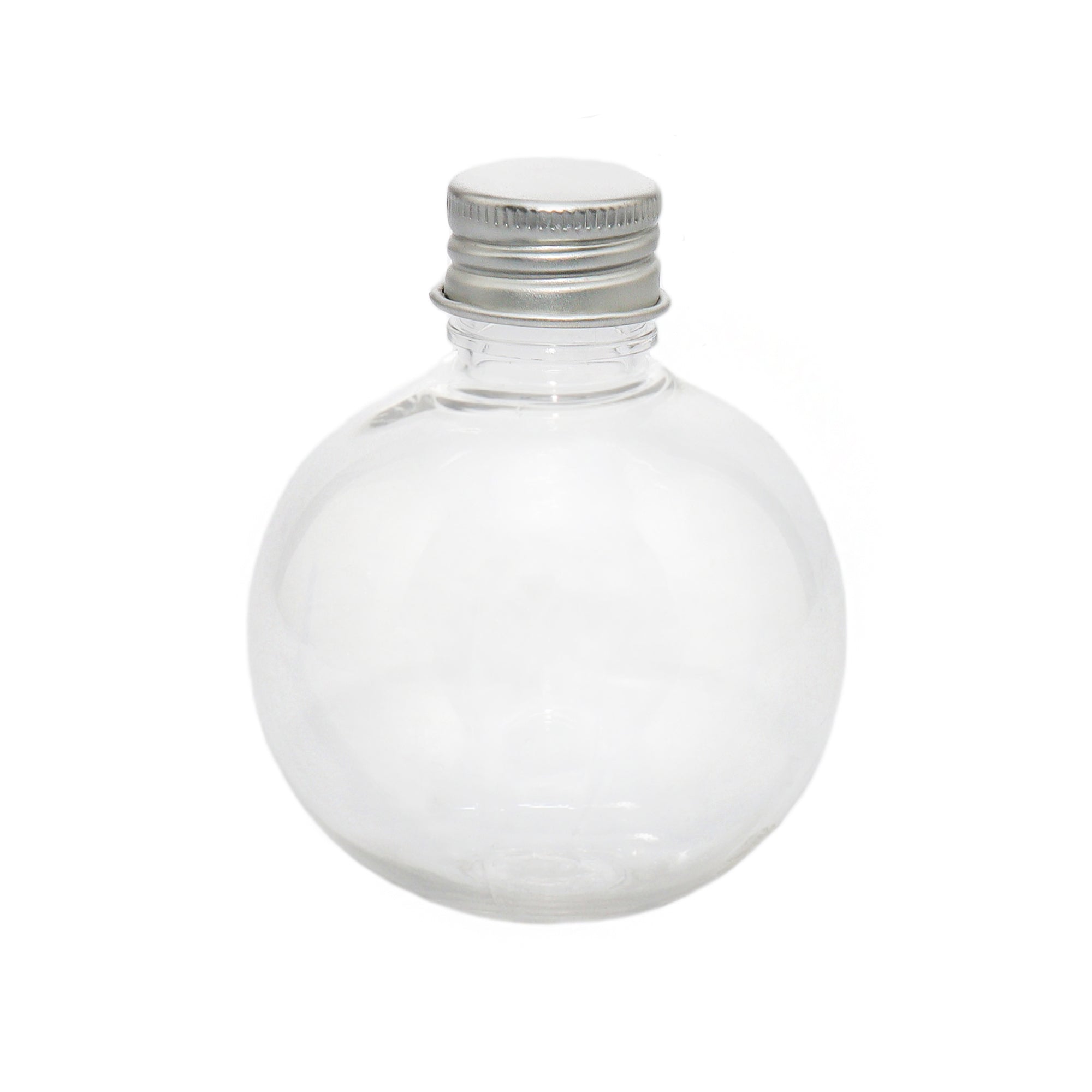 Plastic Globe Jar Spherical Ball Shaped Bottle with Silver Lid