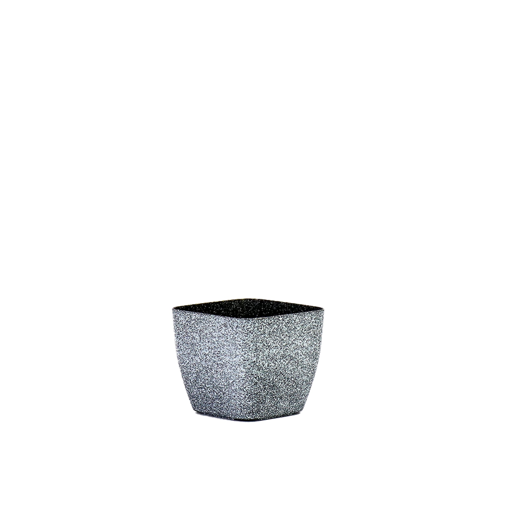 Plastic Vase Flower Planter Pot Mini Square - Marble Grey-Black 481