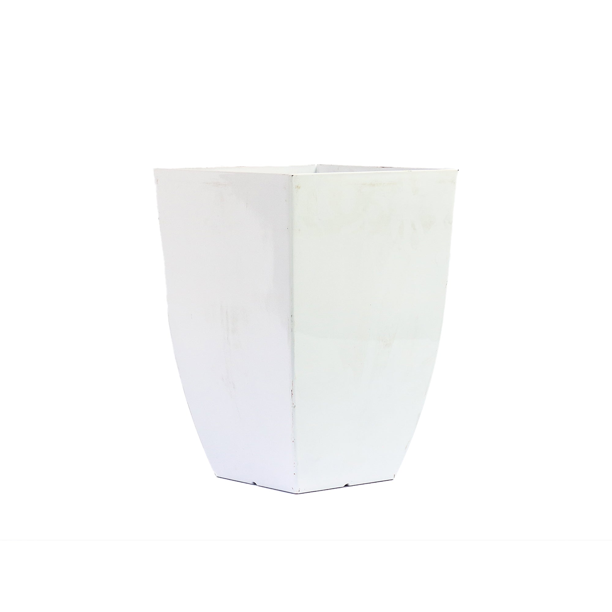 Plastic Vase Flower Planter Pot Square Big - White 513