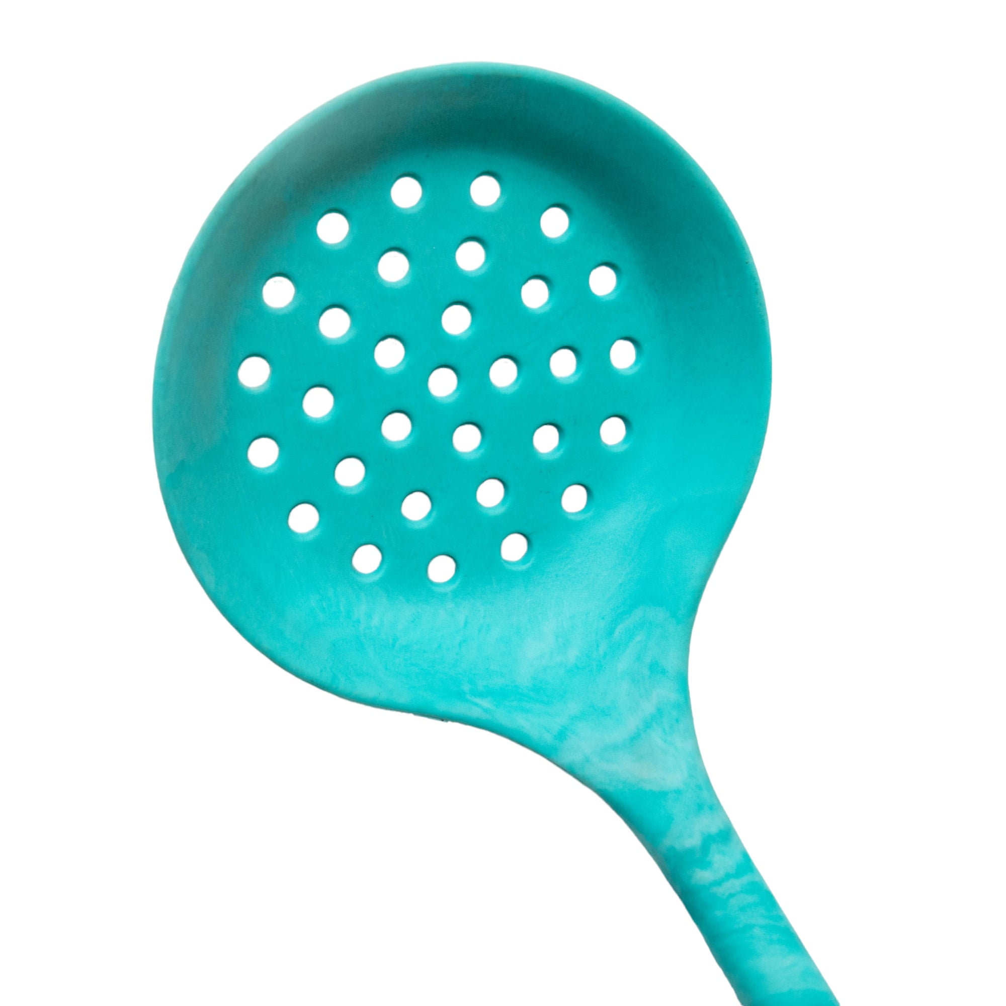 Silicone Serving Round Slotted Spoon Green Silica Gel Tableware