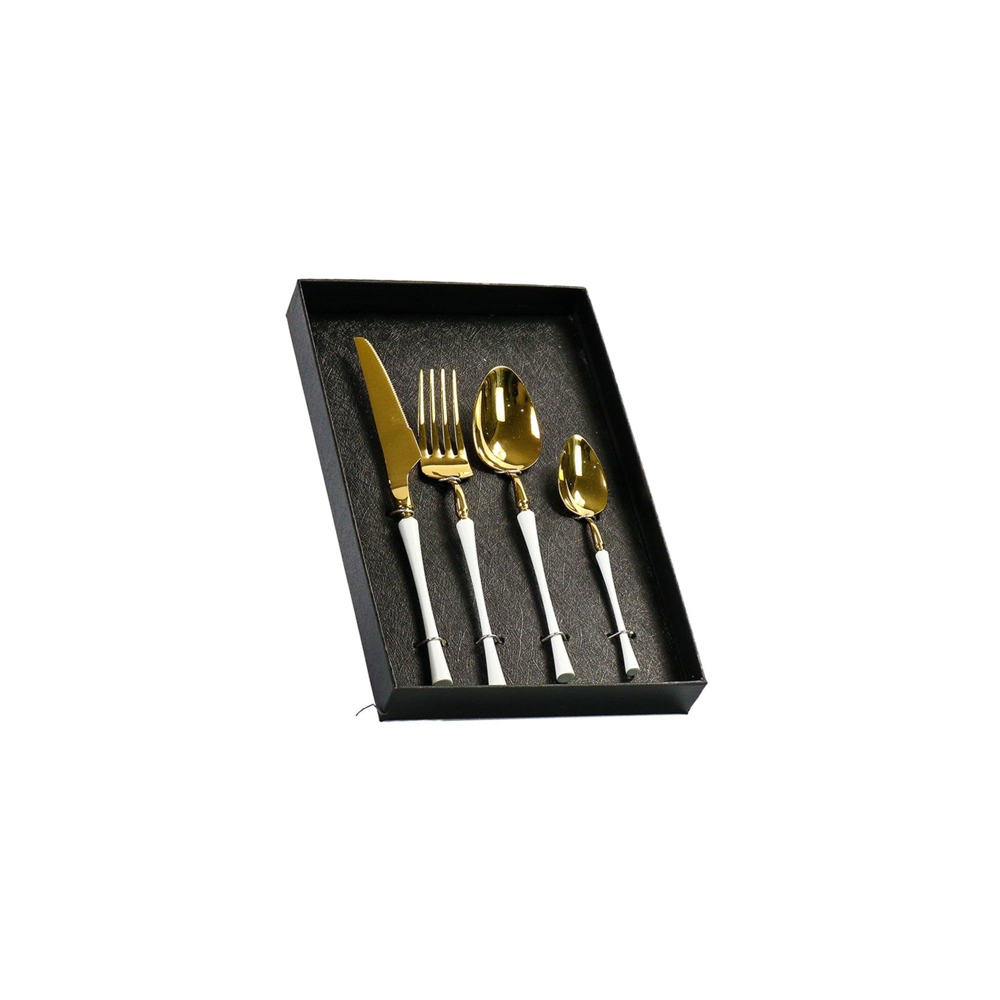 Cutlery Set Stainless Steel White Gold 4pc Set