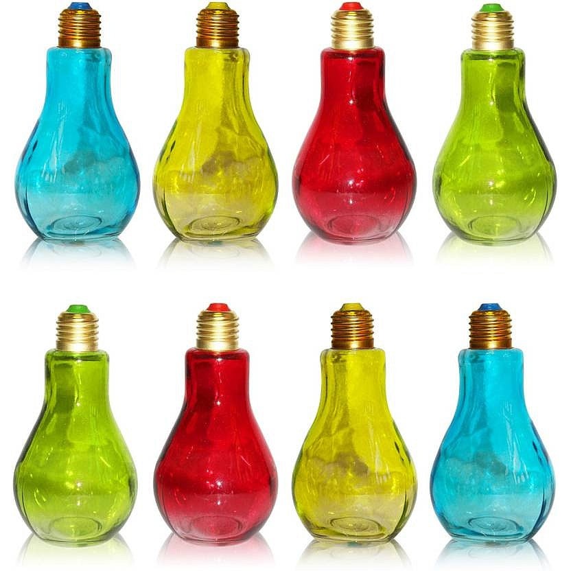 Glass Jar 45ml Bulb Shaped Assorted 26654