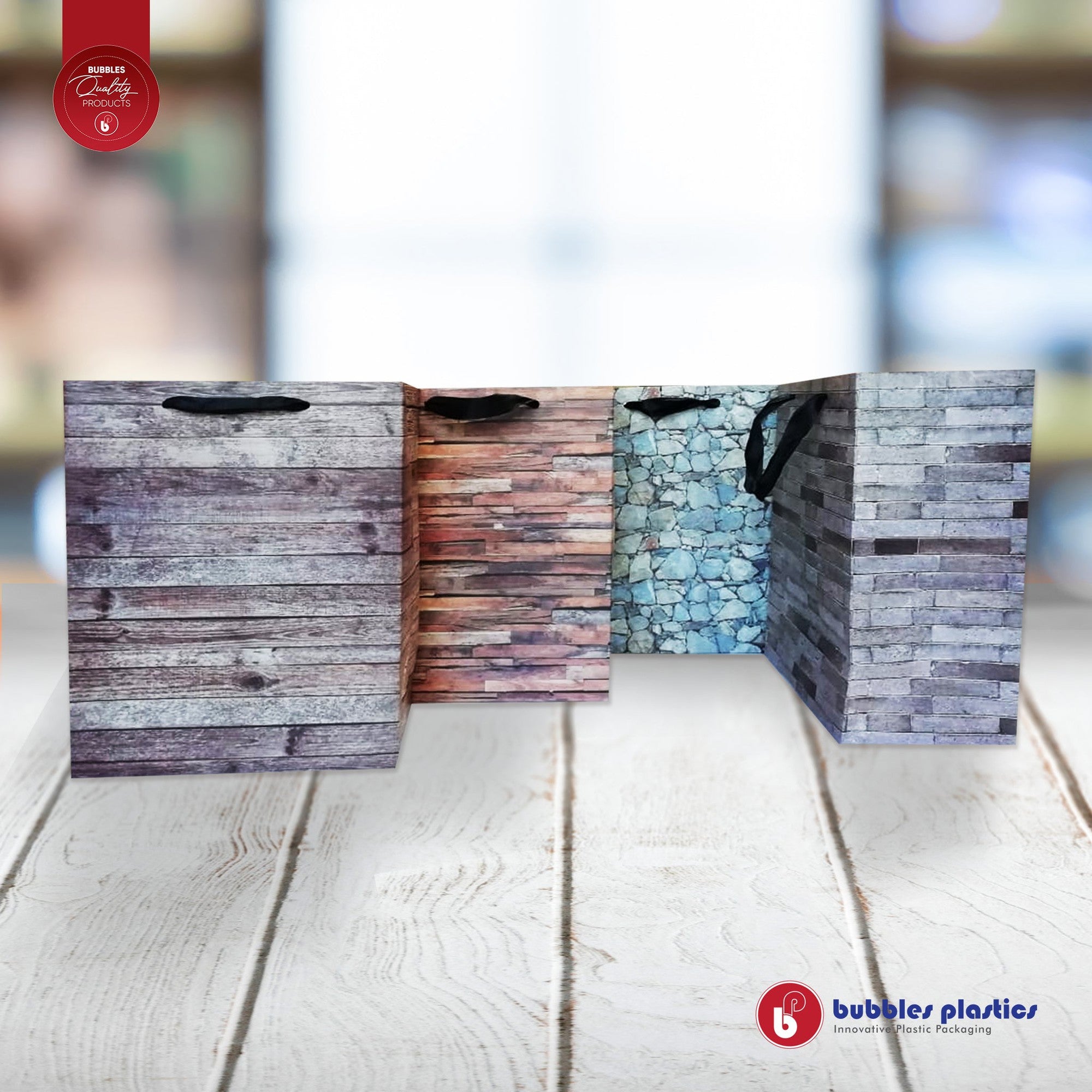 Designer Gift Paper Bag Wall Print 18x23cm Small