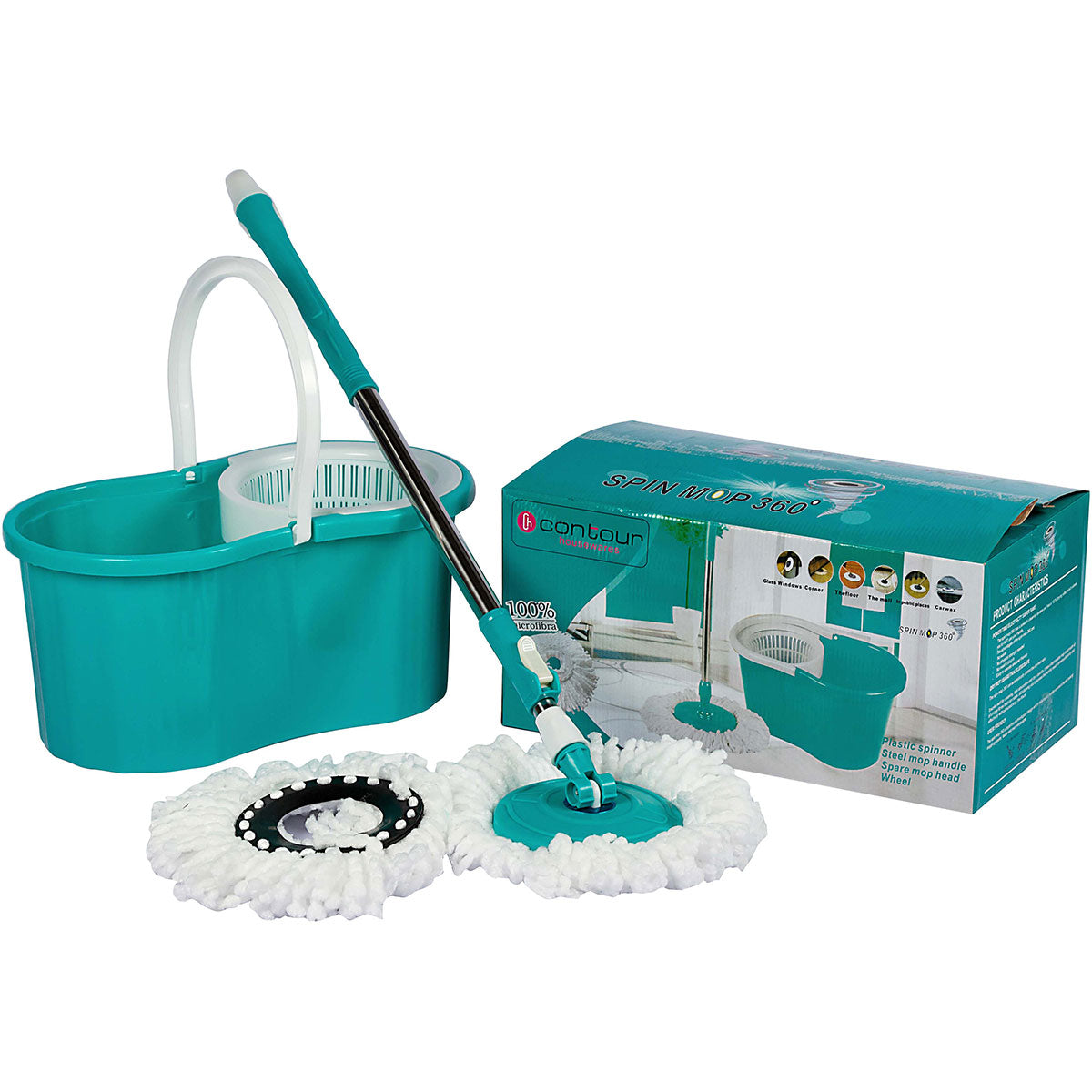 Spin Mop Bucket with Plastic Contour Buzz