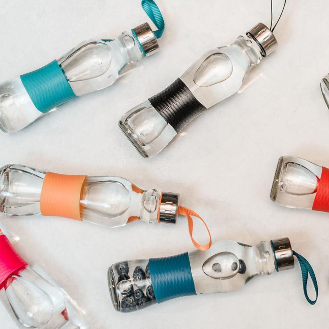 Consol 500ml Glass Grip 'n Go Water Bottle with Strap Lid 27206