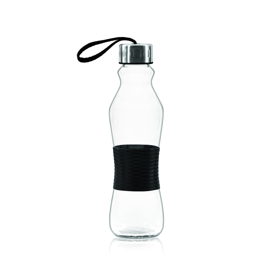 Consol 500ml Glass Grip 'n Go Water Bottle with Strap Lid 27206