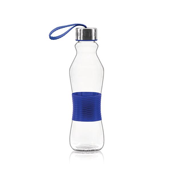 Consol 500ml Glass Grip 'n Go Water Bottle with Strap Lid 27206