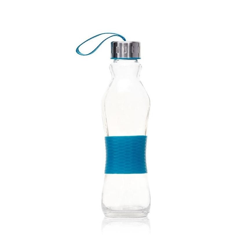 Consol 500ml Glass Grip 'n Go Water Bottle with Strap Lid 27206