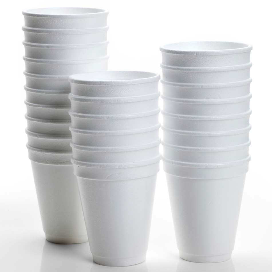 250ml Foam Cups Polystyrene HC.8 Disposable 10pack