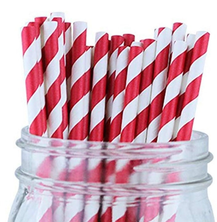 Paper Straw 6mm  Candy Stripe Metallic 25pcs 37208721