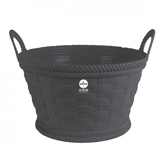 Woven Basket 44cm Charcoal Sb