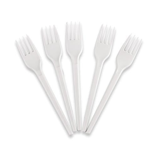 Plastic Forks White Disposable 100pack