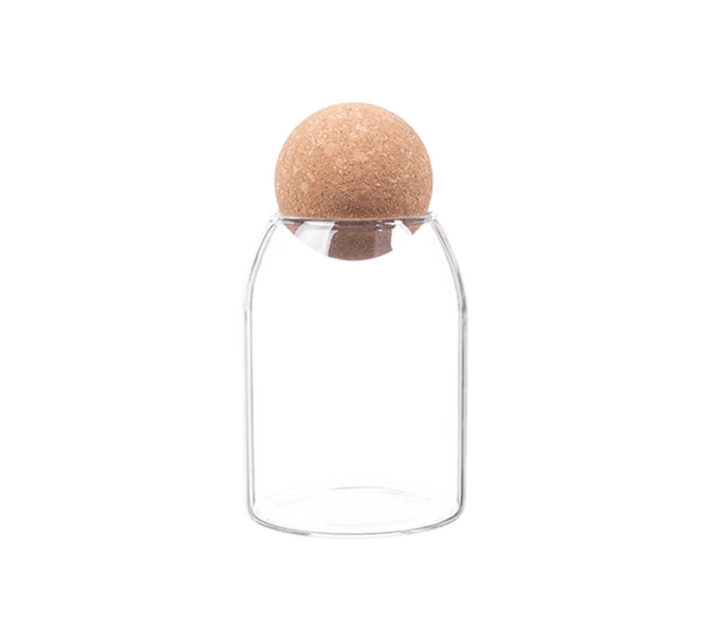 Aqua Glass Canister Jar 560ml with Cork Ball Lid 27157