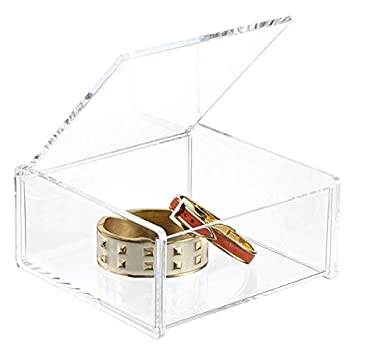 Acrylic Gift Box Square 3x5cm Clear with Flip Lid