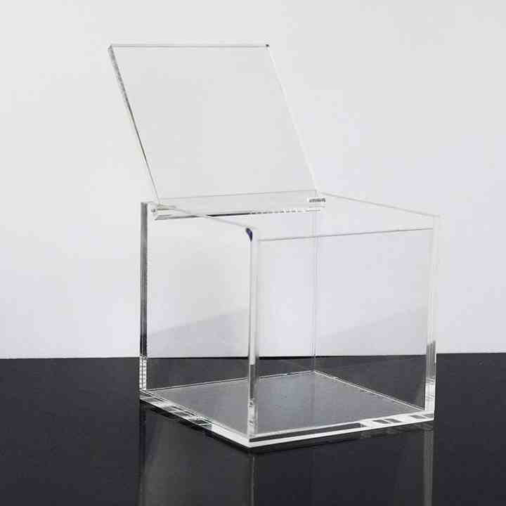 Acrylic Gift Box Square 10x10x10cm Super Transparent with Flip Lid