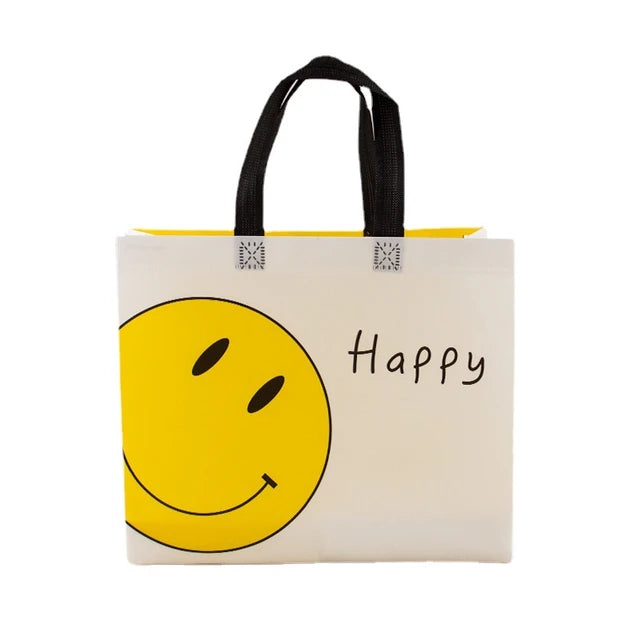 Non Woven Shopping Gift Bag Smilely Face 42x37x10cm