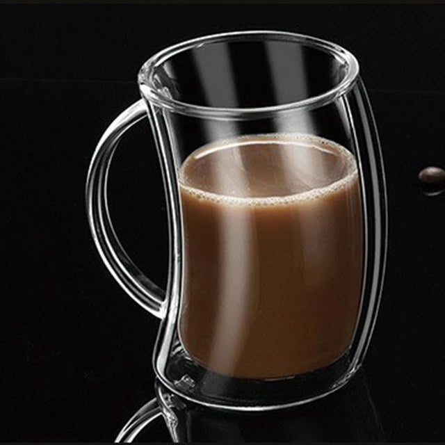 Barista Double Wall Curve Café Latte Coffee Mug 250ml 2pc 10206