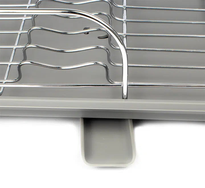 Continental Homeware Dish Rack Chrome and Gray Plastic Ch614
