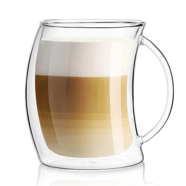 Barista Double Wall Curve Café Latte Coffee Mug 250ml 2pc 10206