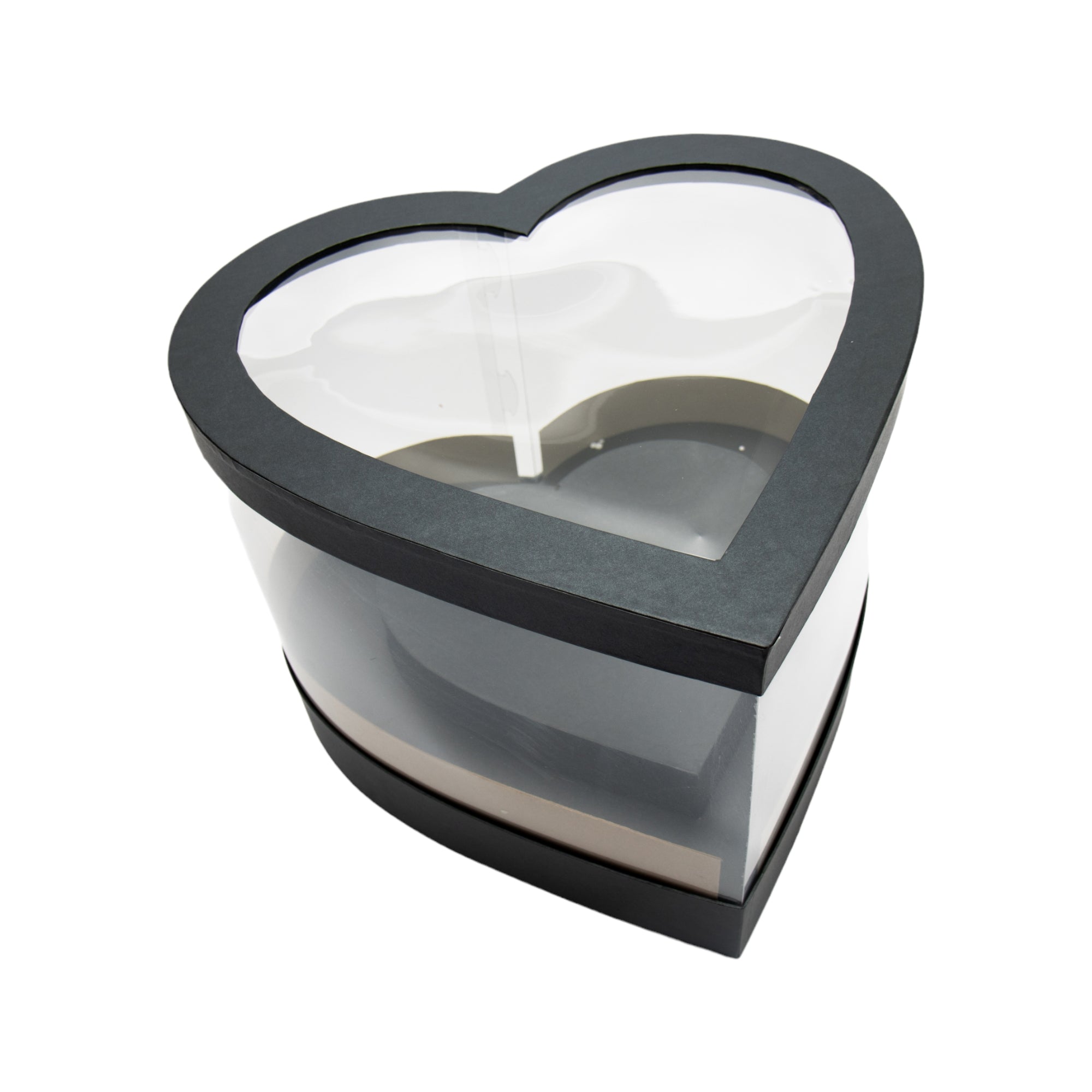 Plastic PVC Gift Box See Through Heart Shape Cake 48x36cm