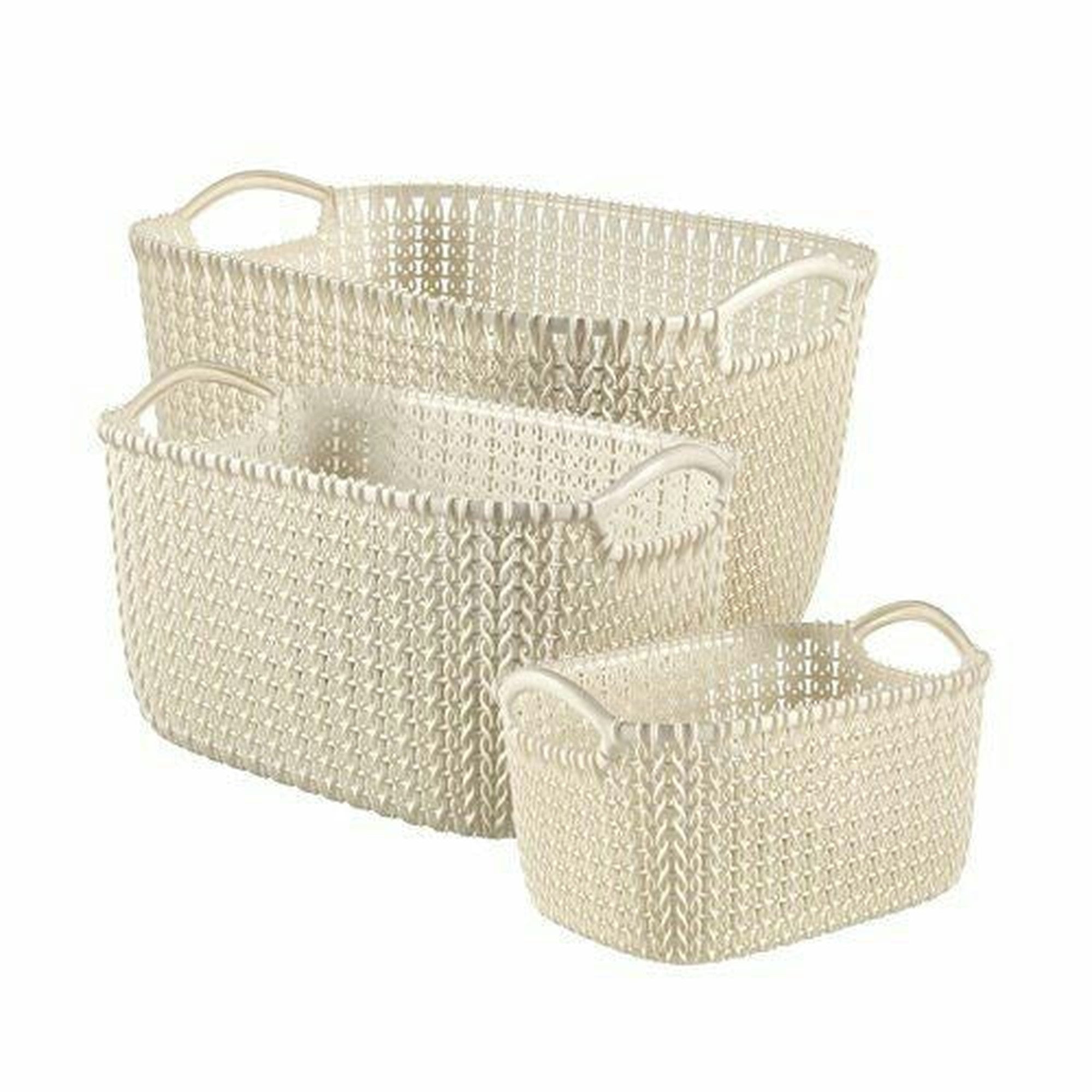 Laundry Knit Carry Basket Plastic Big with Handle