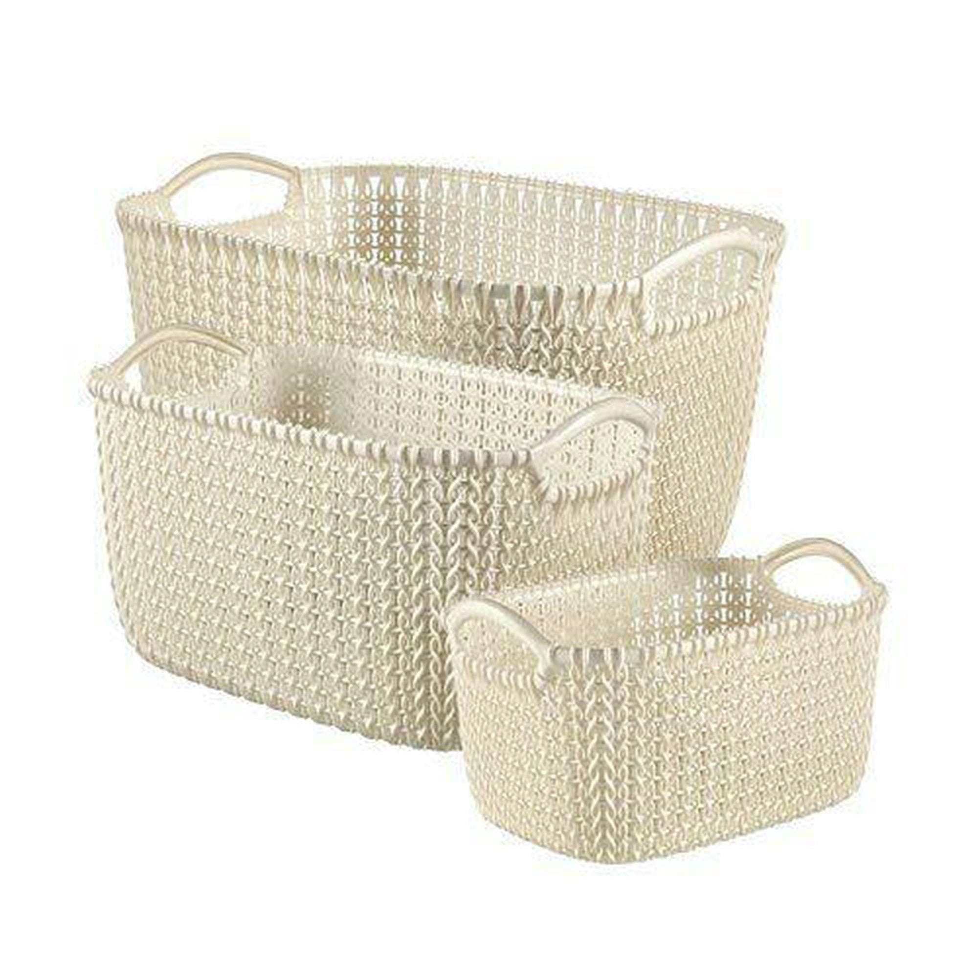 Plastic Storage Basket Knitted with Carry Handle