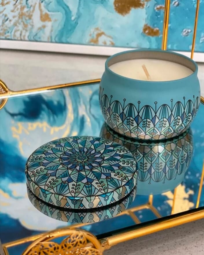 Moroccan Inspired Scented Tin  Candle 4pc Gift Box Set