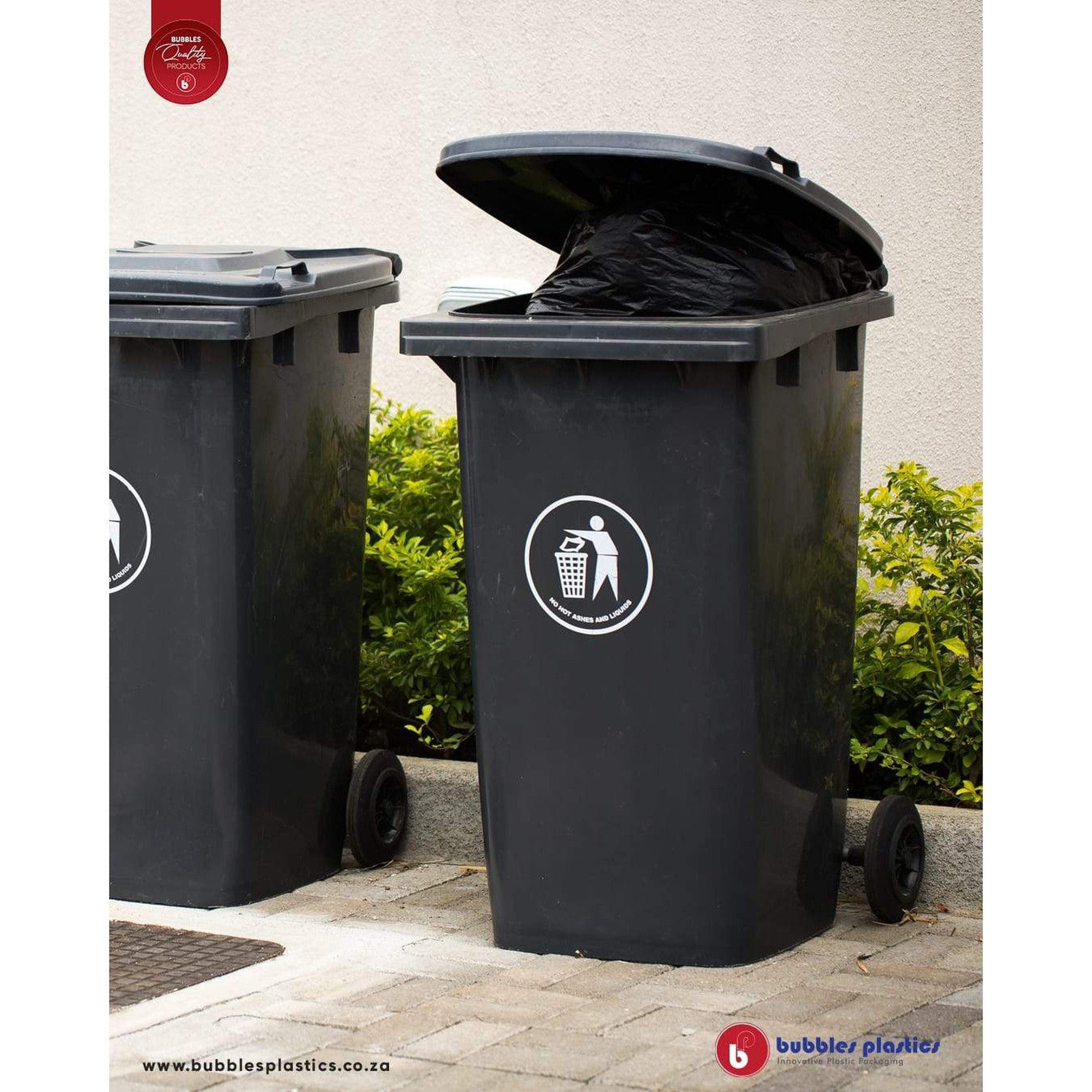 240L Wheelie Refuse Bin Black SABS Approved