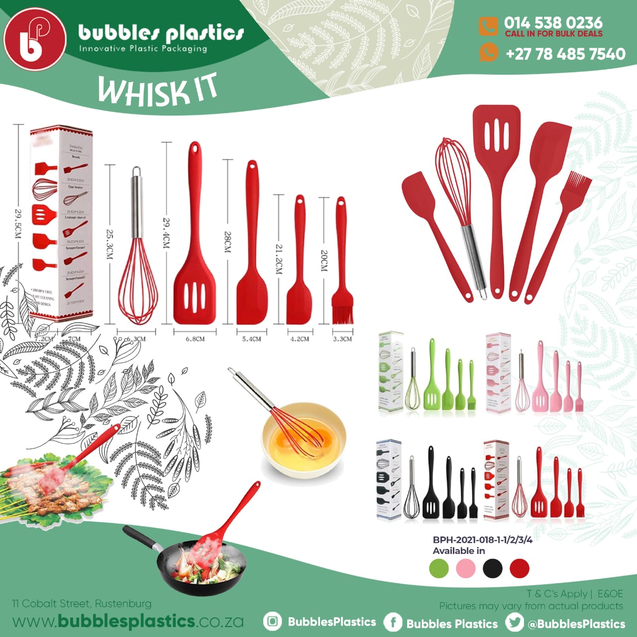 Silicone Kitchen Cutlery Cooking Set Red 5pc