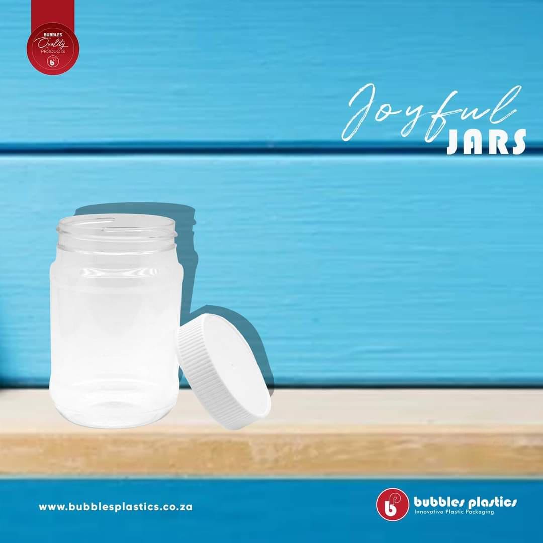 1L Plastic Jar PET Bottle Ribbed with Screw Lid