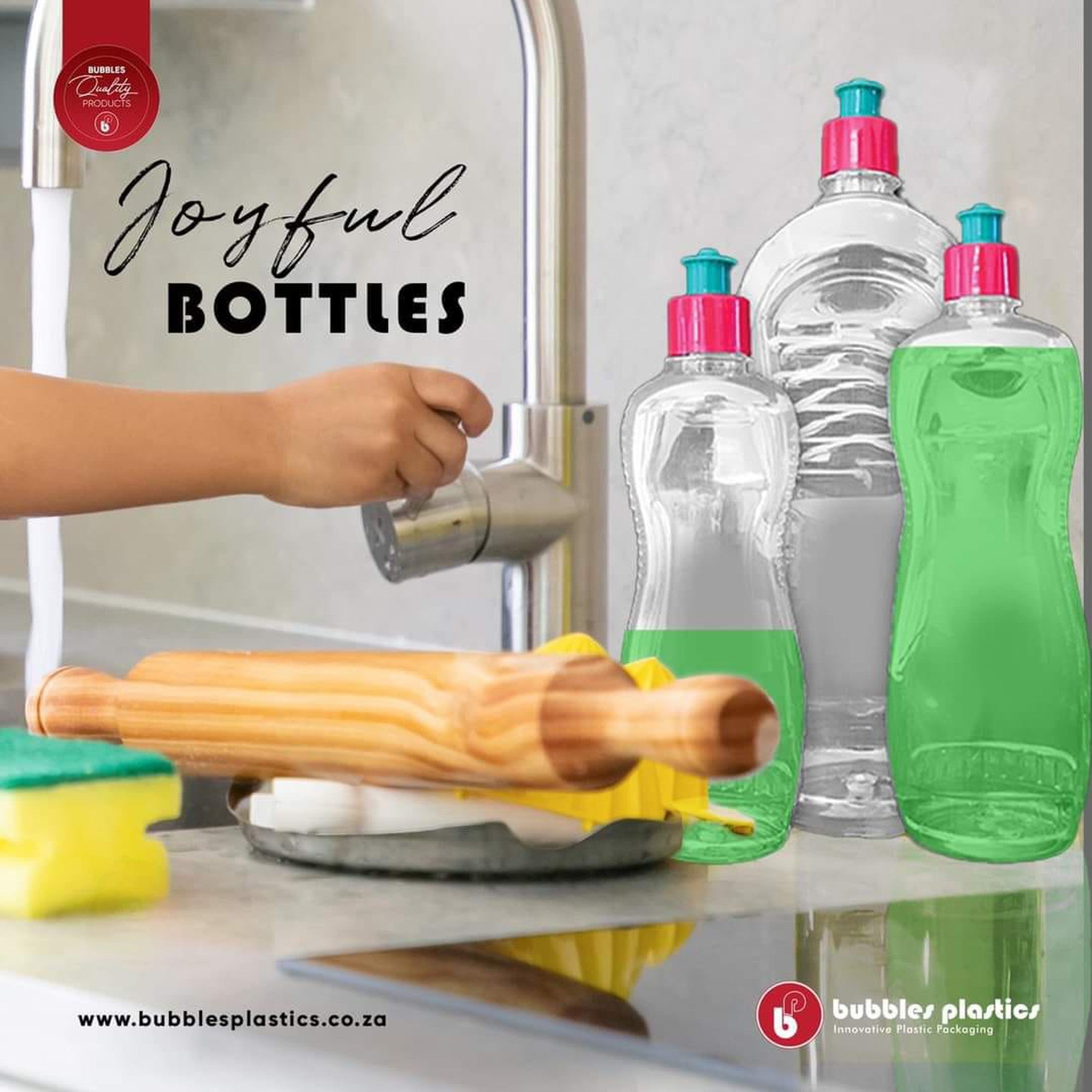 400ml PET Plastic Squeeze Dishwasher Bottle Clear BOT019