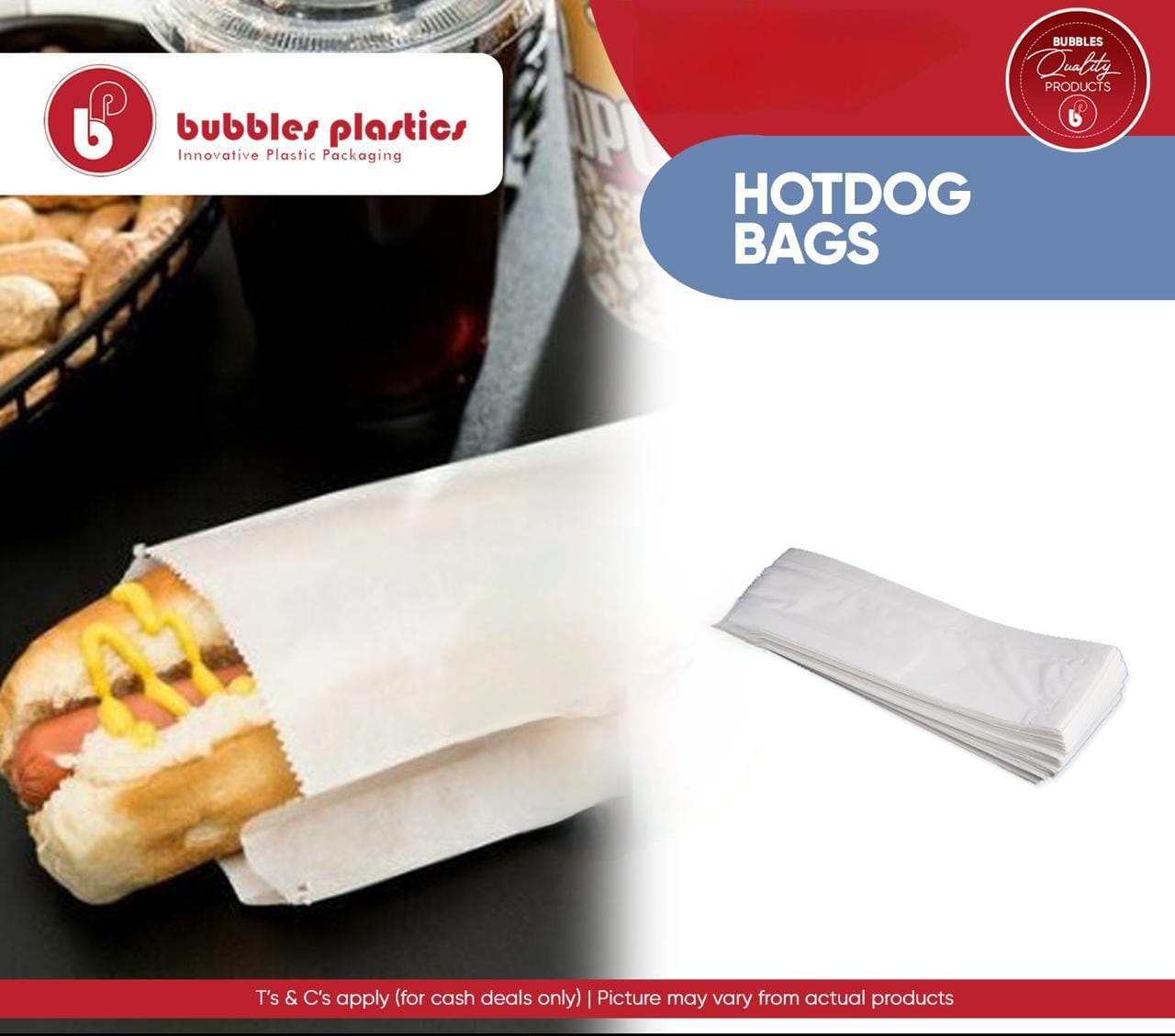 Greaseproof Paper Hot Dog Bags 100pack