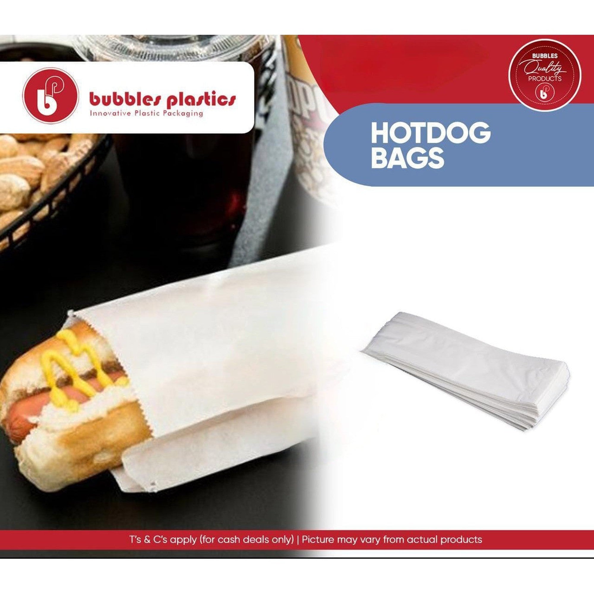 Greaseproof Paper Hot Dog Bags 100pack