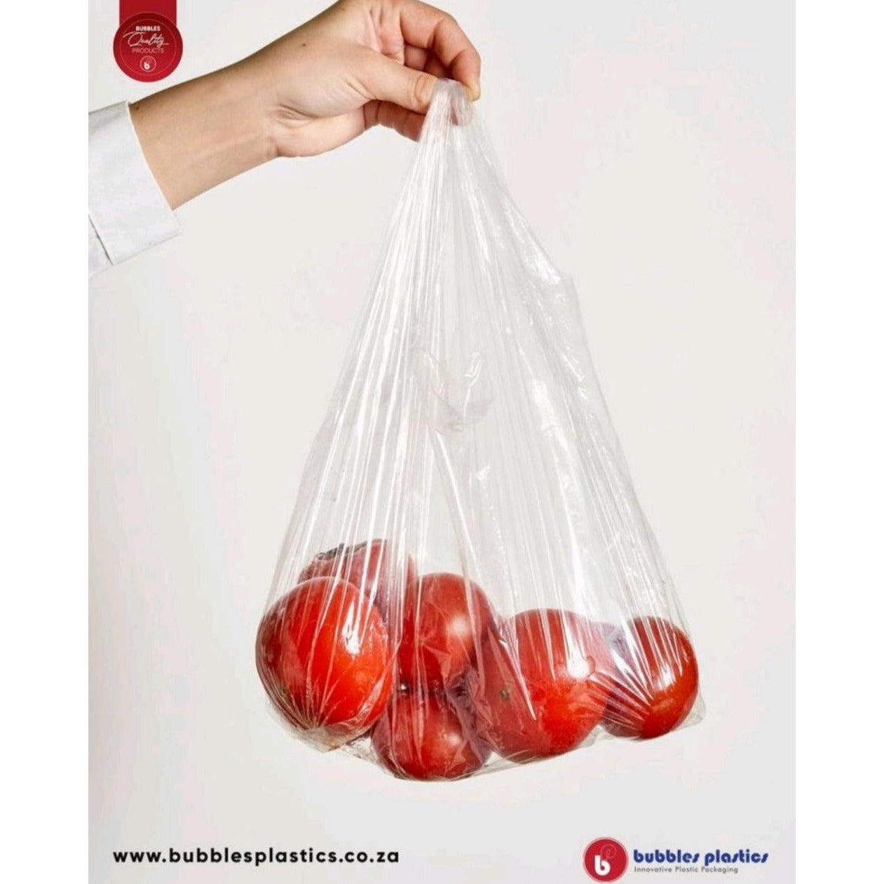 Midi Plastic Carrier Bags 20L Clear VTC  27/14x53cm 30microns 250pack