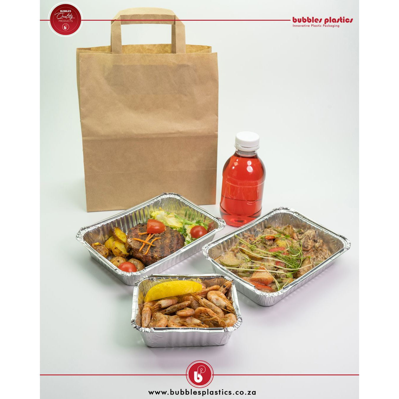 Aluminum Foil Takeaway Container Disposable 4283P with Poly PVC Lid Card Lid B4283 1pc