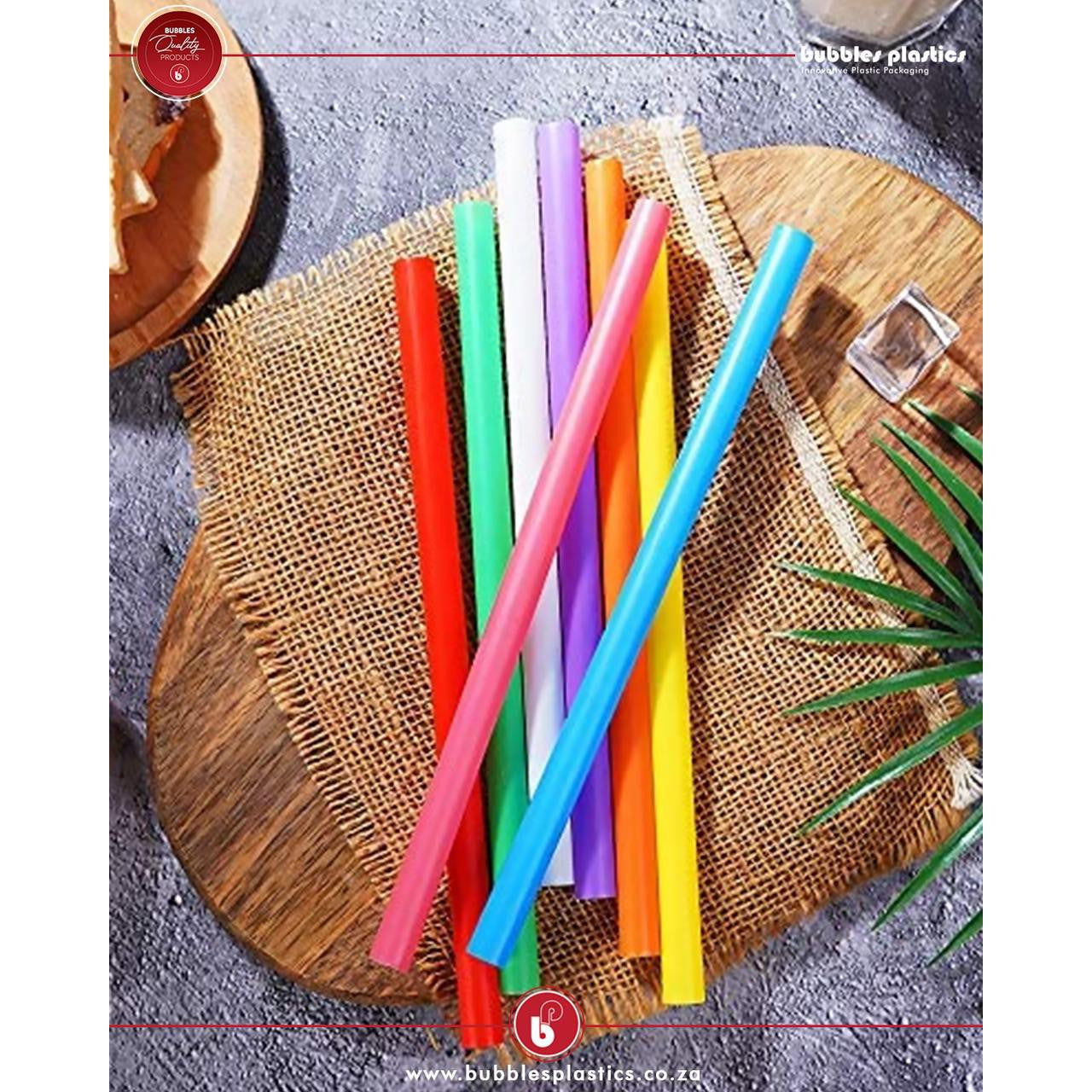 Boba Thick Plastic Straws 12mm for Bubble Tea & Milkshake 100pack