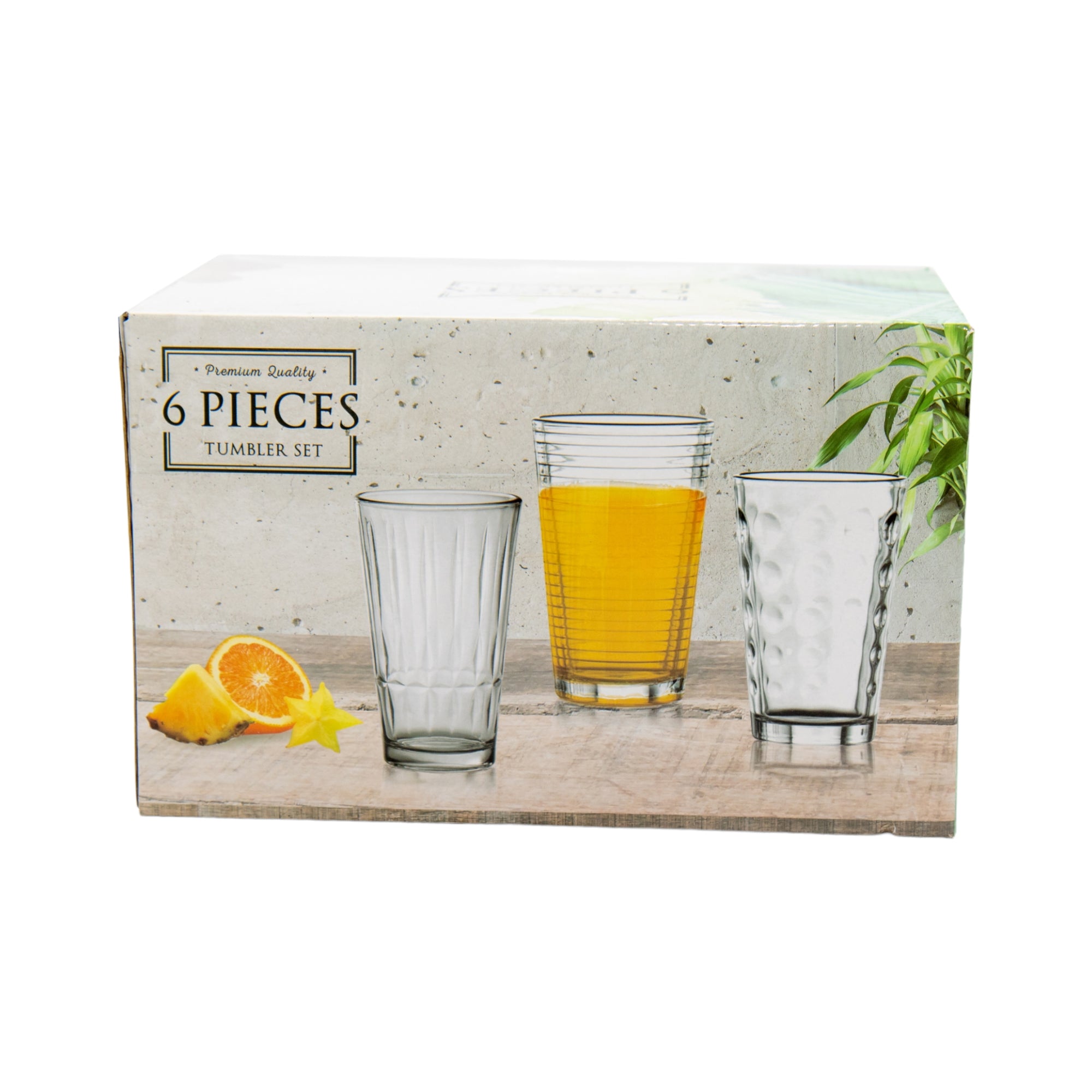 Glass Tumbler 6pcs with Colour Box