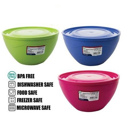 Salad Bowl Plastic 4.9L with Lid