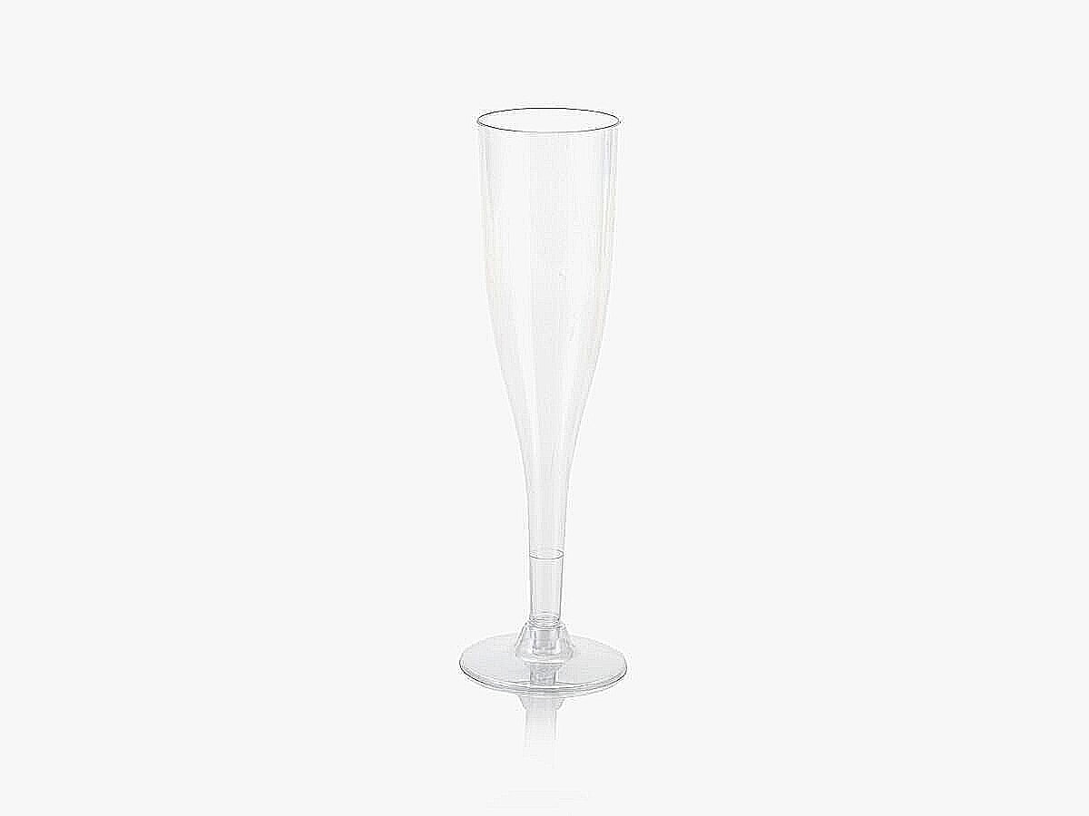 Disposable Party Cup 165ml Fluted Stemmed Champagne with Detachable Base 10pack