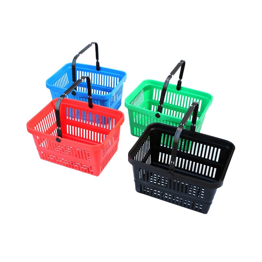 Big Jim Plastic Shopping Basket Medium Size with Carry Handle Assorted