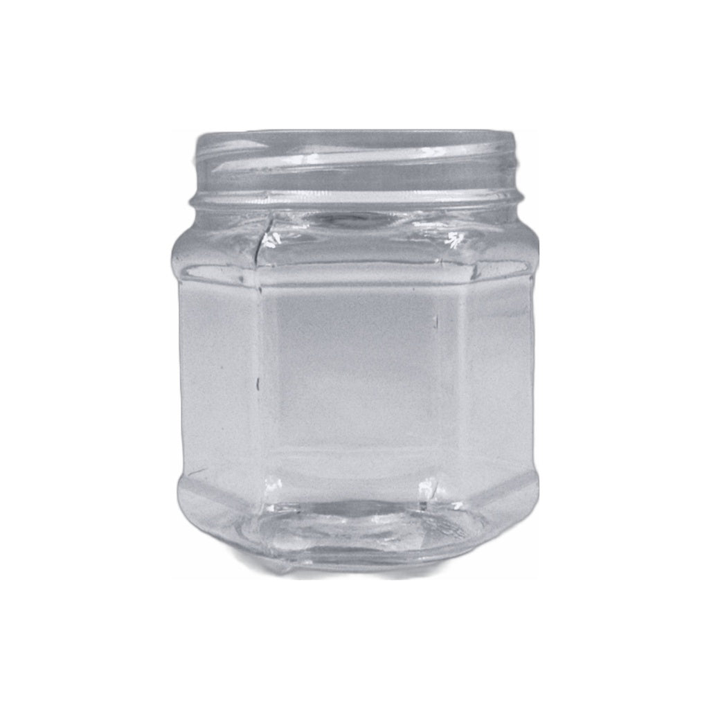 250ml Plastic Jar Hexagon - 002AP