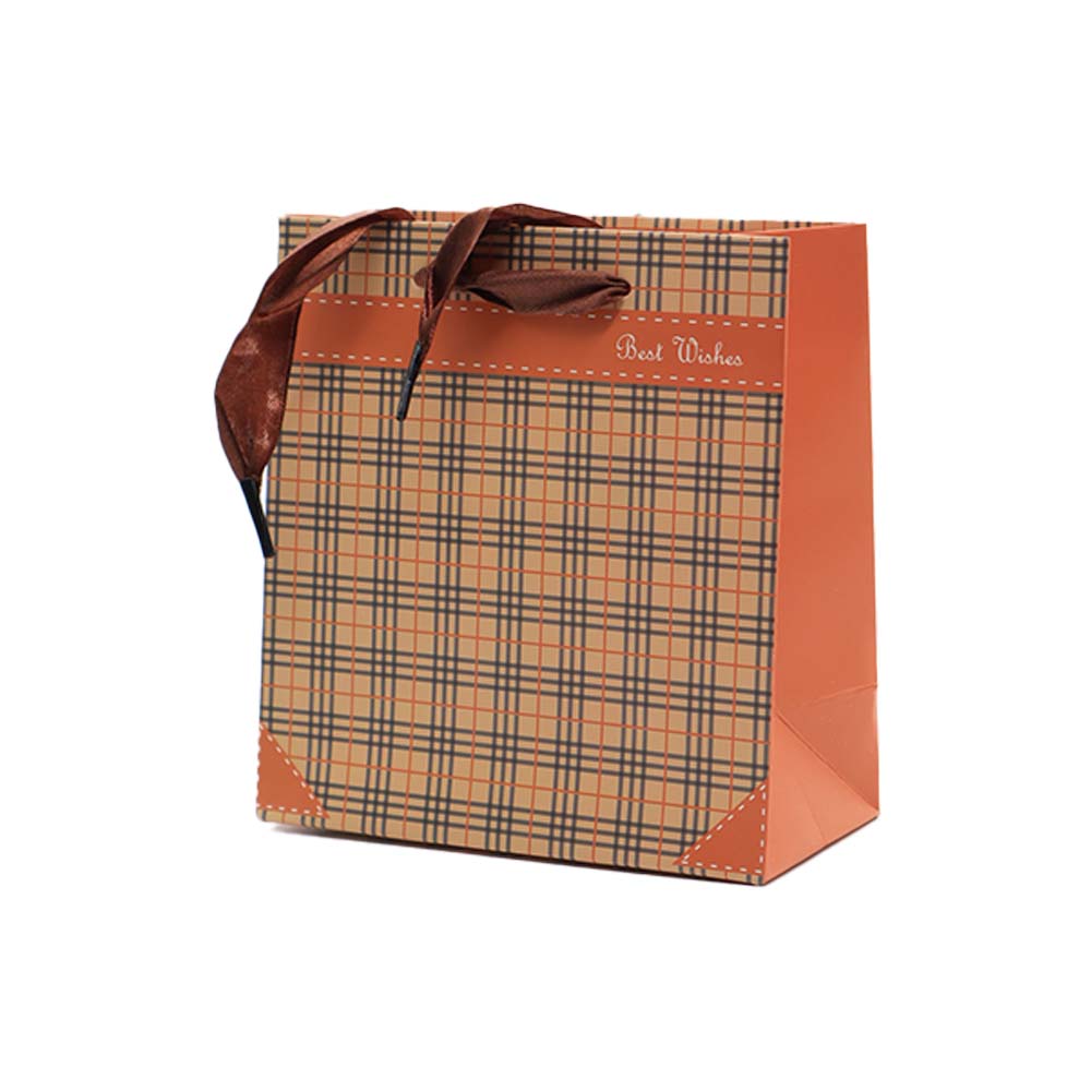 Gift Paper Bag Checkbox 14x15cm Extra Small