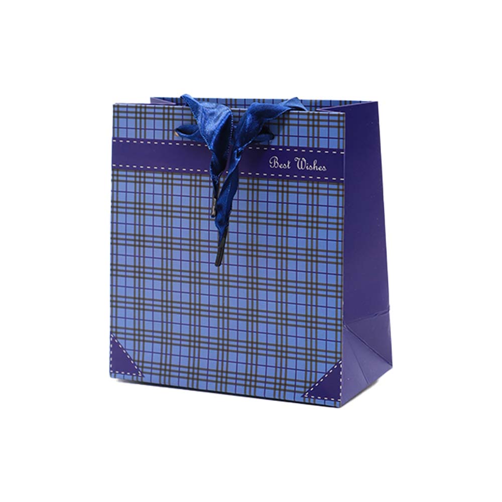 Gift Paper Bag Checkbox 14x15cm Extra Small